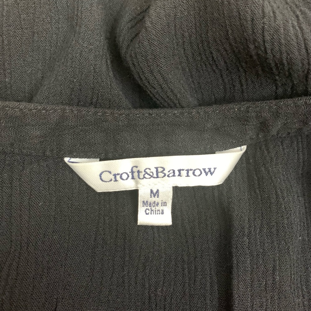 Croft and Barrow Black Boho Blouse, Size M - Picture 4 of 4